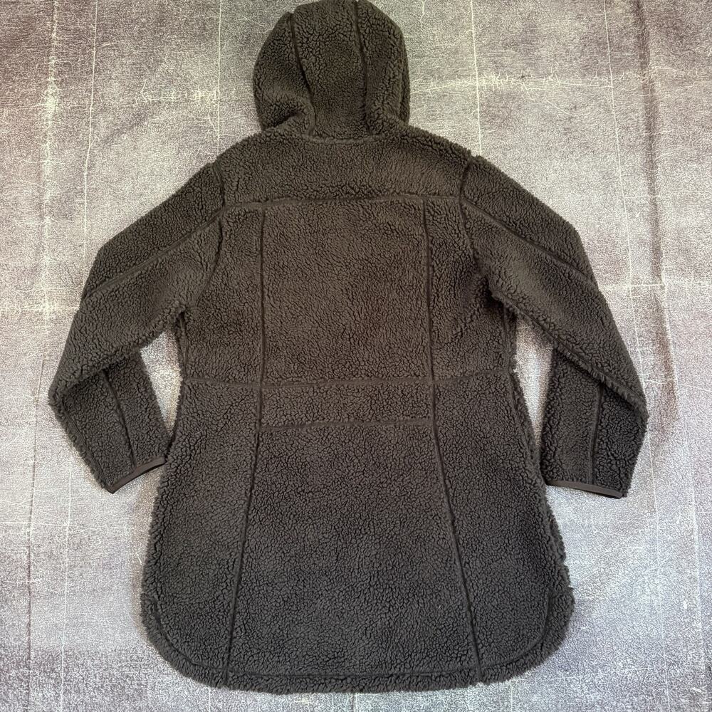 Women's L.L Bean Mountain Pile Fleece Deep Pile Brown Parka Coat Jacket Sz XL - Picture 4 of 4
